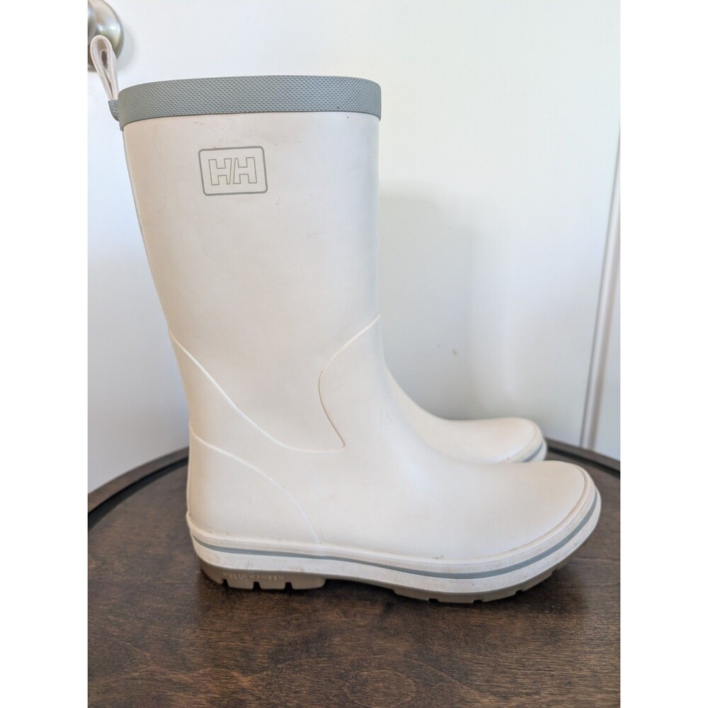 Helly Hansen W Midsund 2 Rain Boots 8.5 Cream White Waterproof Rubber Preppy